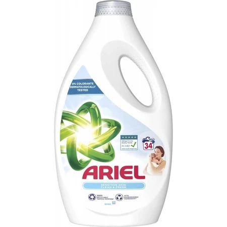 Ariel Гель 1,7 л / 34PD Чувствительная кожа 1×1,7 л гель: цены и характеристики