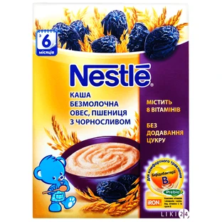 Безмолочна каша Nestle Овес, пшениця з чорносливом з 6 місяців 200 г