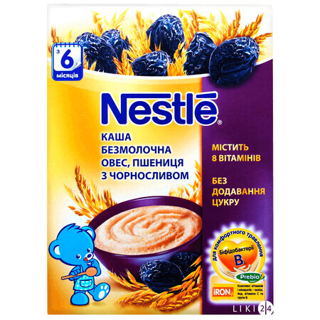 Безмолочна каша Nestle Овес, пшениця з чорносливом з 6 місяців 200 г