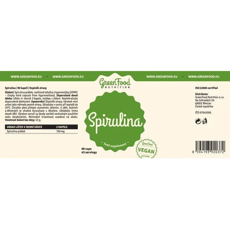 GreenFood Nutrition Спирулина 90 капсул: цены и характеристики