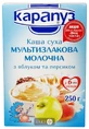 Детская каша Карапуз мультизлаковая с яблоком и персиком молочная с 6 месяцев, 250 г