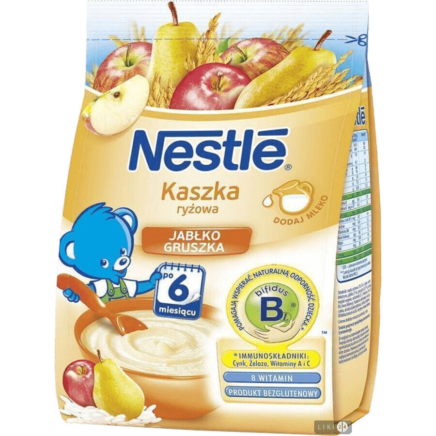 Безмолочная каша Nestle Рисовая с яблоком и грушей с 6 месяцев 180 г: цены и характеристики