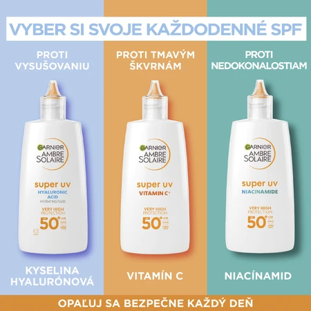 Garnier Ambre Solaire Суперзахисний флюїд для обличчя від ультрафіолету SPF 50+ 40 мл: ціни та характеристики