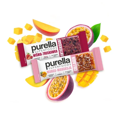 Колагеновий батончик Purella SuperFoods, манго-маракуйя, 40 г: ціни та характеристики