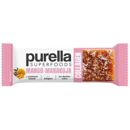 Колагеновий батончик Purella SuperFoods, манго-маракуйя, 40 г: ціни та характеристики