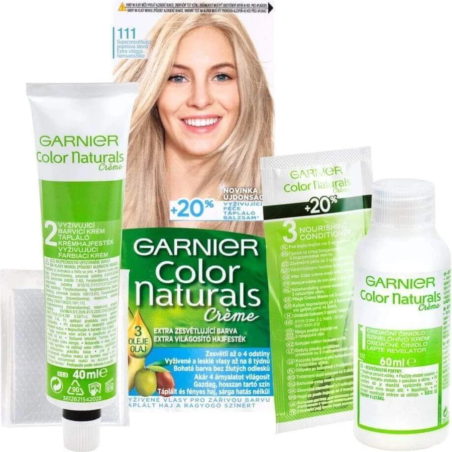 Фарба для перманентного волосся Garnier Color Naturals 111 Суперосвітлююча попелясто-русява 1×1 шт, колір волосся: ціни та характеристики