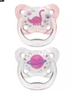 Набор из 2 силиконовых пустышек PreVent Pink, 6-18 месяцев, Dr Brown`s