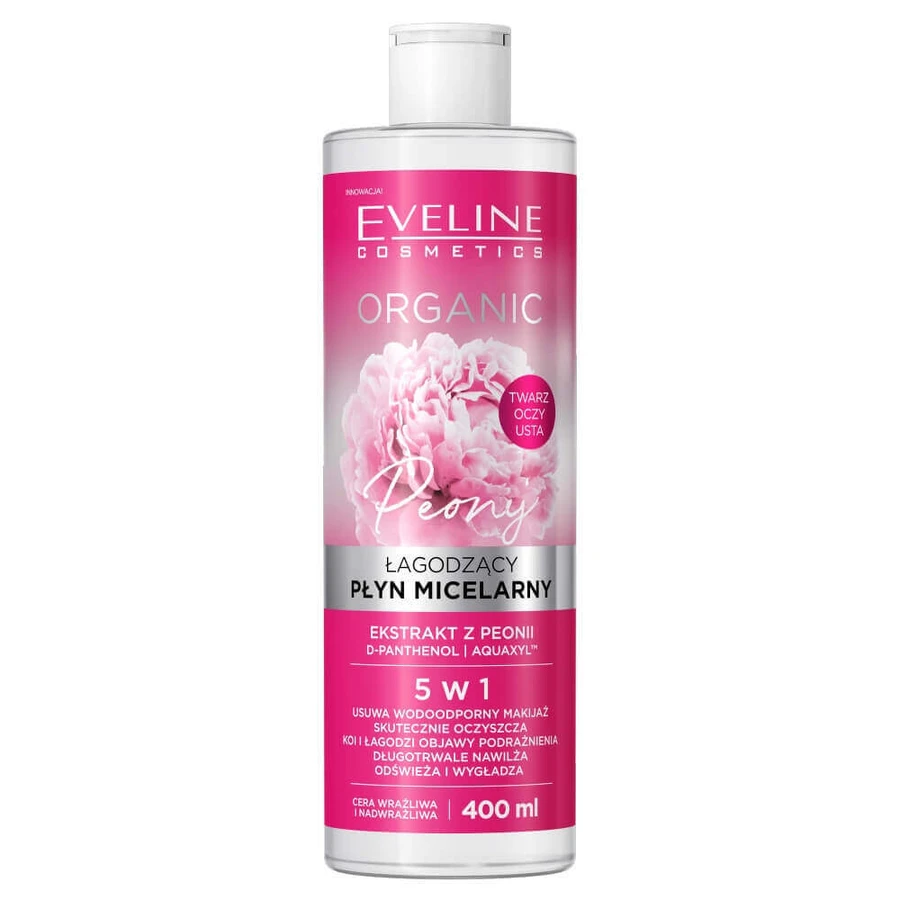 Eveline Cosmetics Органический агодзци мицеллярный лосьон для демакияжа с пионом, 400 мл: цены и характеристики