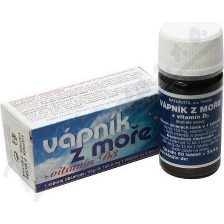 NATURVITA Кальций из моря + витамин D3 1×60 табл, кальций + D3: цены и характеристики