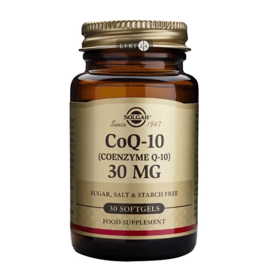 Коензим Q-10 Solgar капсули 30 мг №30: ціни та характеристики