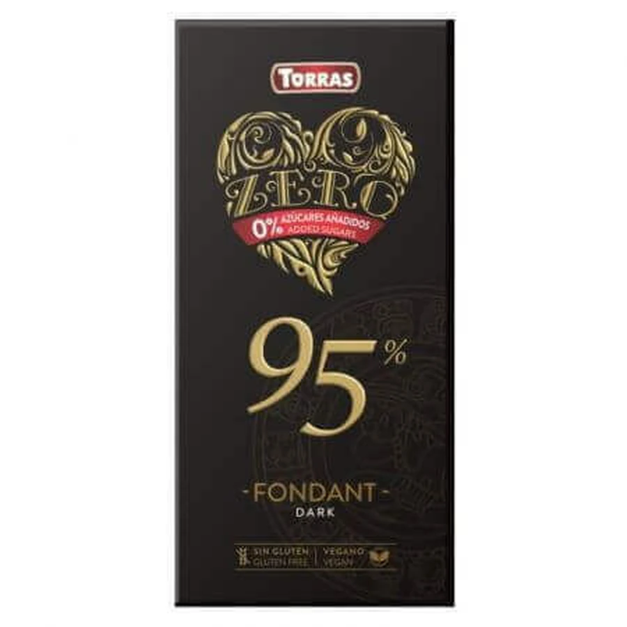 Темный шоколад с 95% какао, 75 г, Torras: цены и характеристики