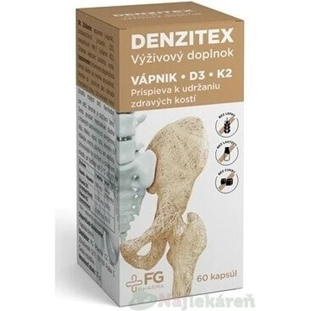 DENZITEX (Ca+D3+K2) 1×60 cps, пищевая добавка: цены и характеристики