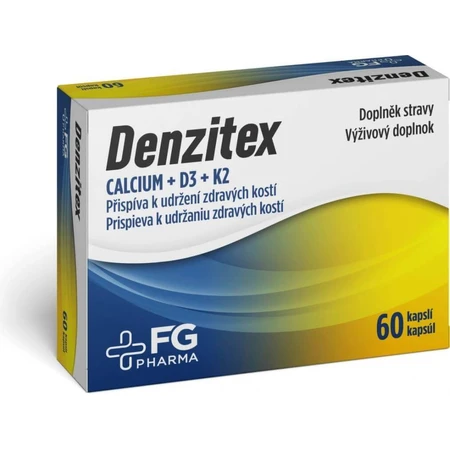 DENZITEX (Ca+D3+K2) 1×60 cps, пищевая добавка: цены и характеристики