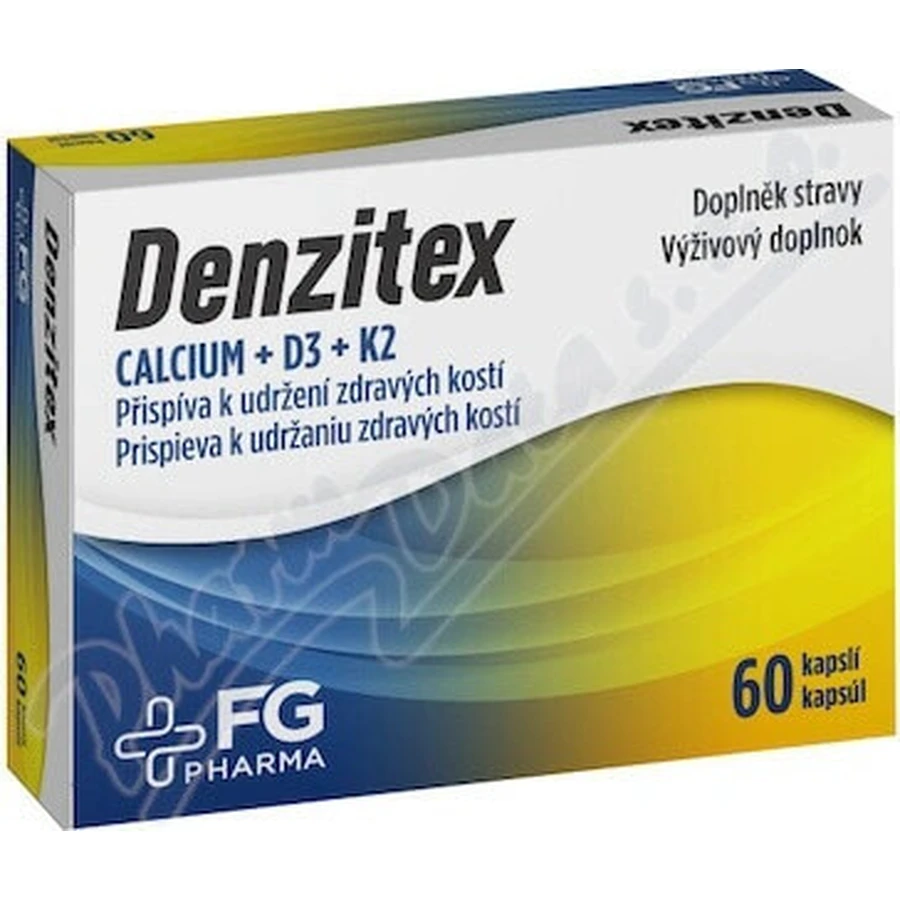 DENZITEX (Ca+D3+K2) 1×60 cps, пищевая добавка: цены и характеристики