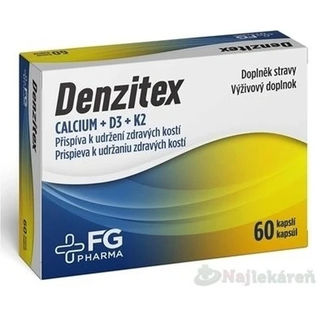 DENZITEX (Ca+D3+K2) 1×60 cps, пищевая добавка: цены и характеристики