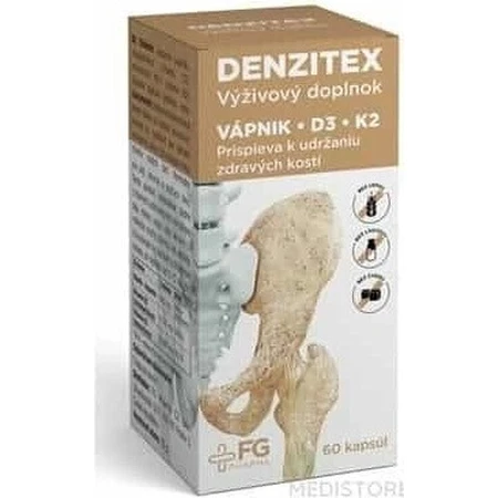 DENZITEX (Ca+D3+K2) 1×60 cps, пищевая добавка: цены и характеристики