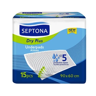 Septona Dry Plus, гігієнічні прокладки, 90 х 60 см, 15 штук