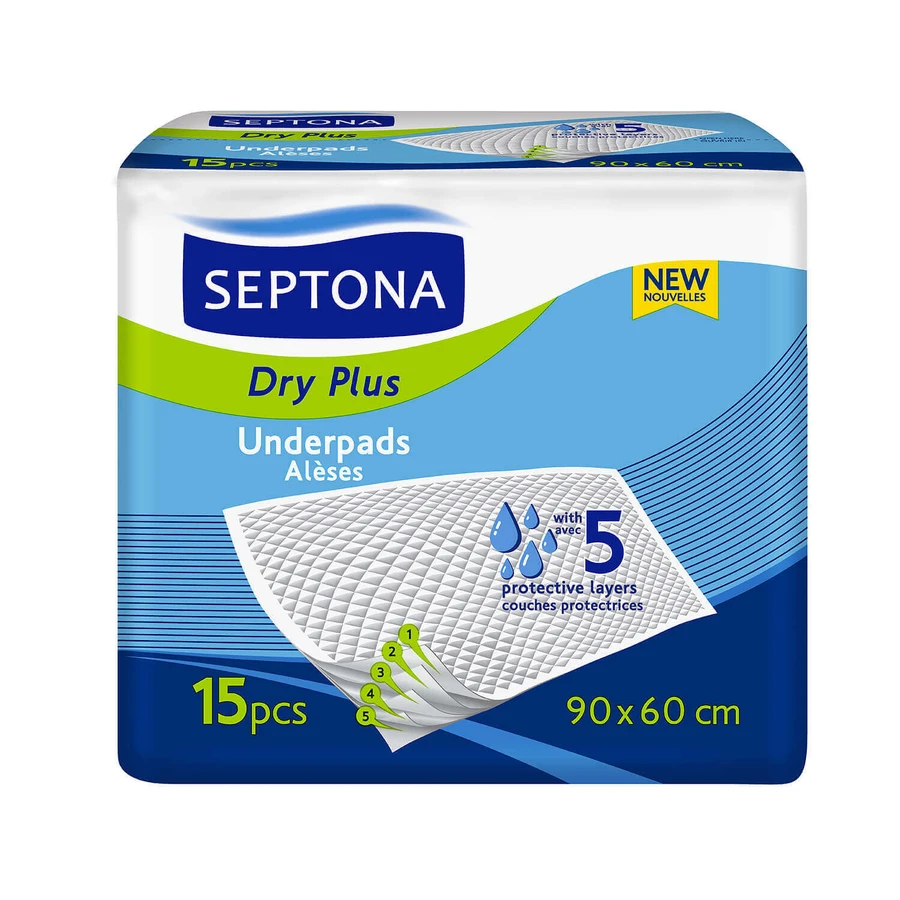 Septona Dry Plus, гігієнічні прокладки, 90 х 60 см, 15 штук: ціни та характеристики