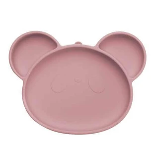 Силіконова тарілка з присоскою Panda, 6 місяців+, Old Rose, Appekids