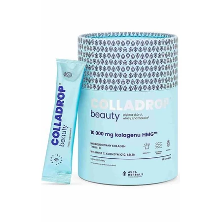 Colladrop Beauty 10000 мг морського колагену HMG ананас 30 пакетиків Aura Herbals: ціни та характеристики