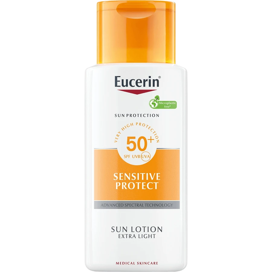 Eucerin SUN Экстра легкий лосьон для тела SENSITIVE PROTECT SPF 50+, 150 мл: цены и характеристики