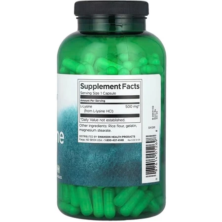 Swanson L-Lysine, L-лизин 500 мг, 300 капсул: цены и характеристики