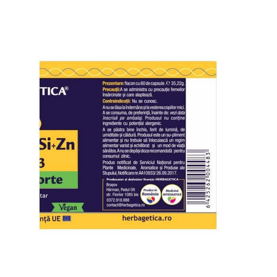 Органический Ca+Mg+Se+Si+Zn Organic с витамином D3 Herbagetica, 120 капсул: цены и характеристики