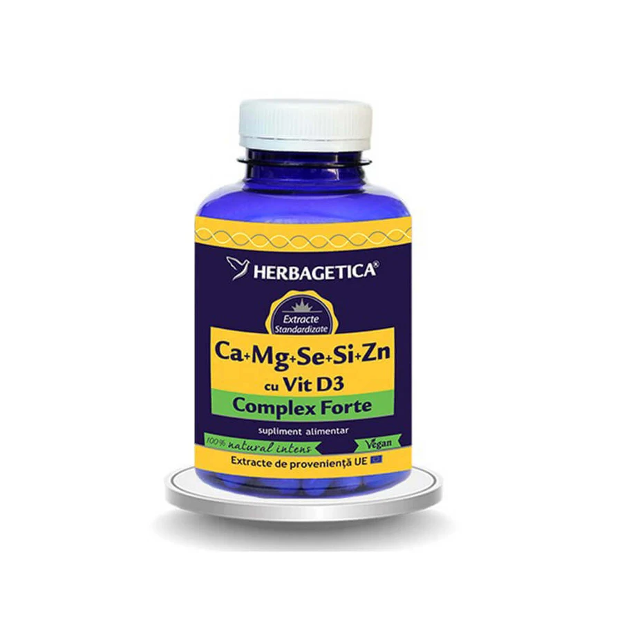 Органический Ca+Mg+Se+Si+Zn Organic с витамином D3 Herbagetica, 120 капсул: цены и характеристики