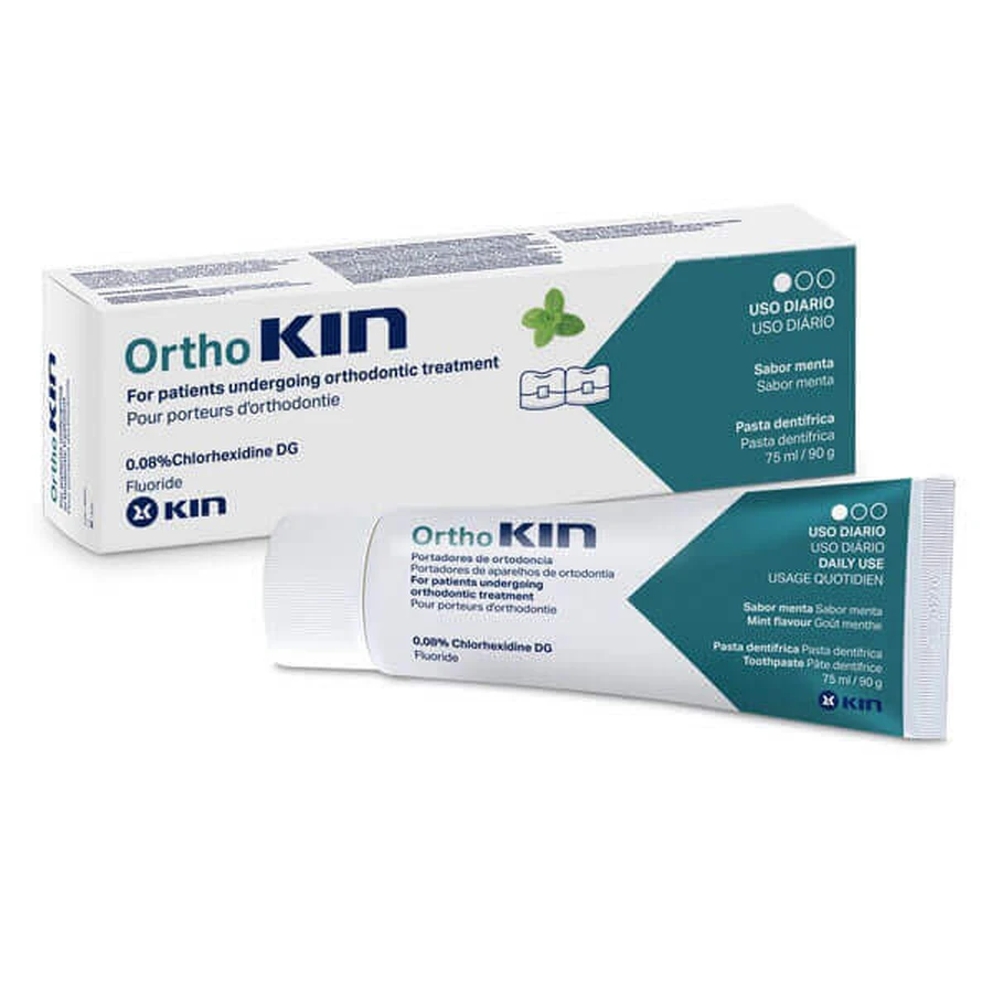 Kin Orthokin, зубная паста для людей с брекетами, со вкусом мифа, 75 мл: цены и характеристики