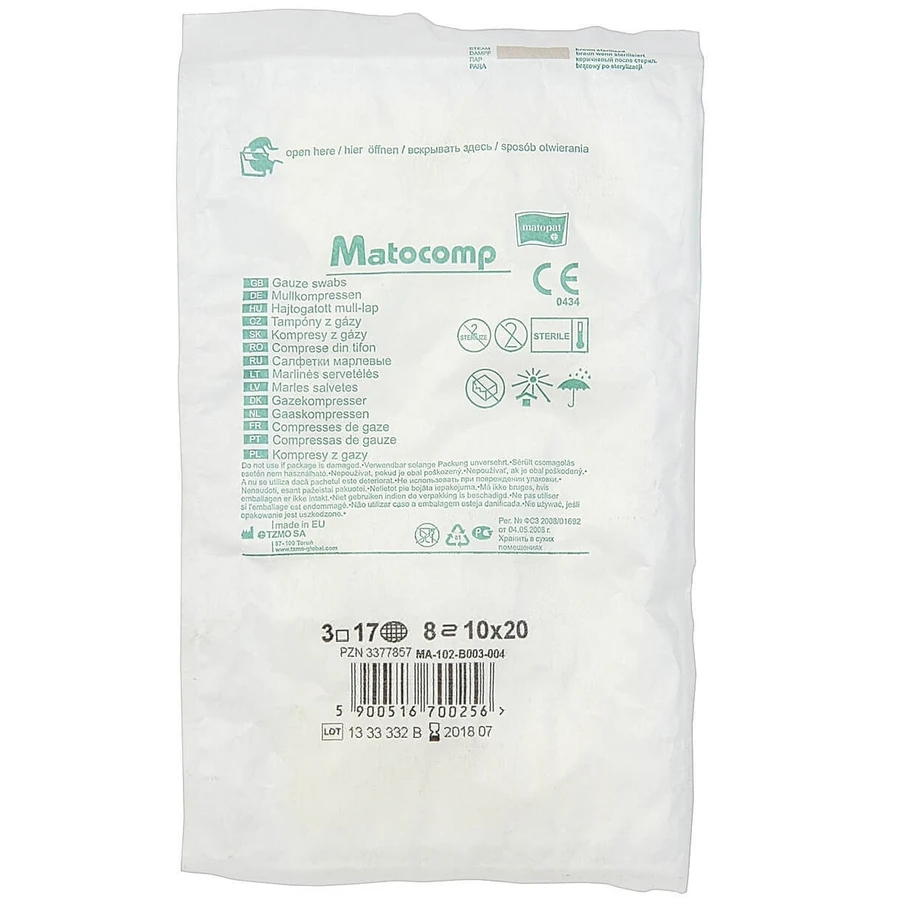 Марлева серветка Matocomp, 10 см х 20 см, Matopat: ціни та характеристики