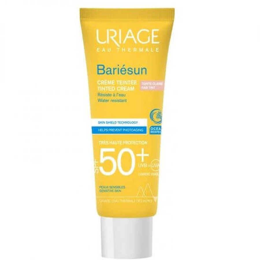 Крем відтінковий сонцезахисний SPF50+ Bariesun, 50 мл, світлий колір обличчя, Uriage: ціни та характеристики