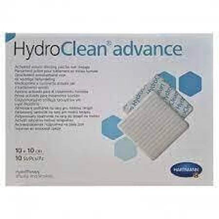Активированная влажная лечебная повязка HydroClean Advance 10x10 см, 10 штук, Hartmann: цены и характеристики