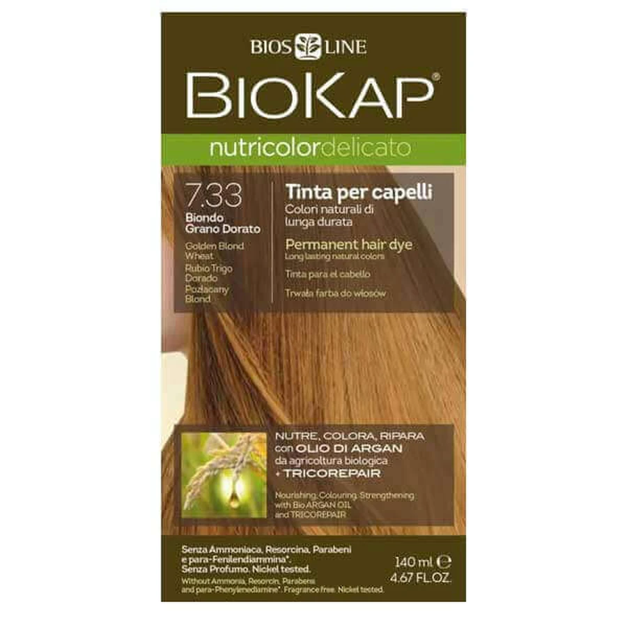 Biokap Nutricolor Delicato, фарба для волосся, 7.33 вицвілий блонд, 140 мл: ціни та характеристики