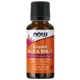 Now Foods Liquid D-3 & MK-7, витамин D и K, капли, 30 мл