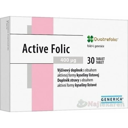 GENERICA Active Folic 1×30 табл, пищевая добавка: цены и характеристики