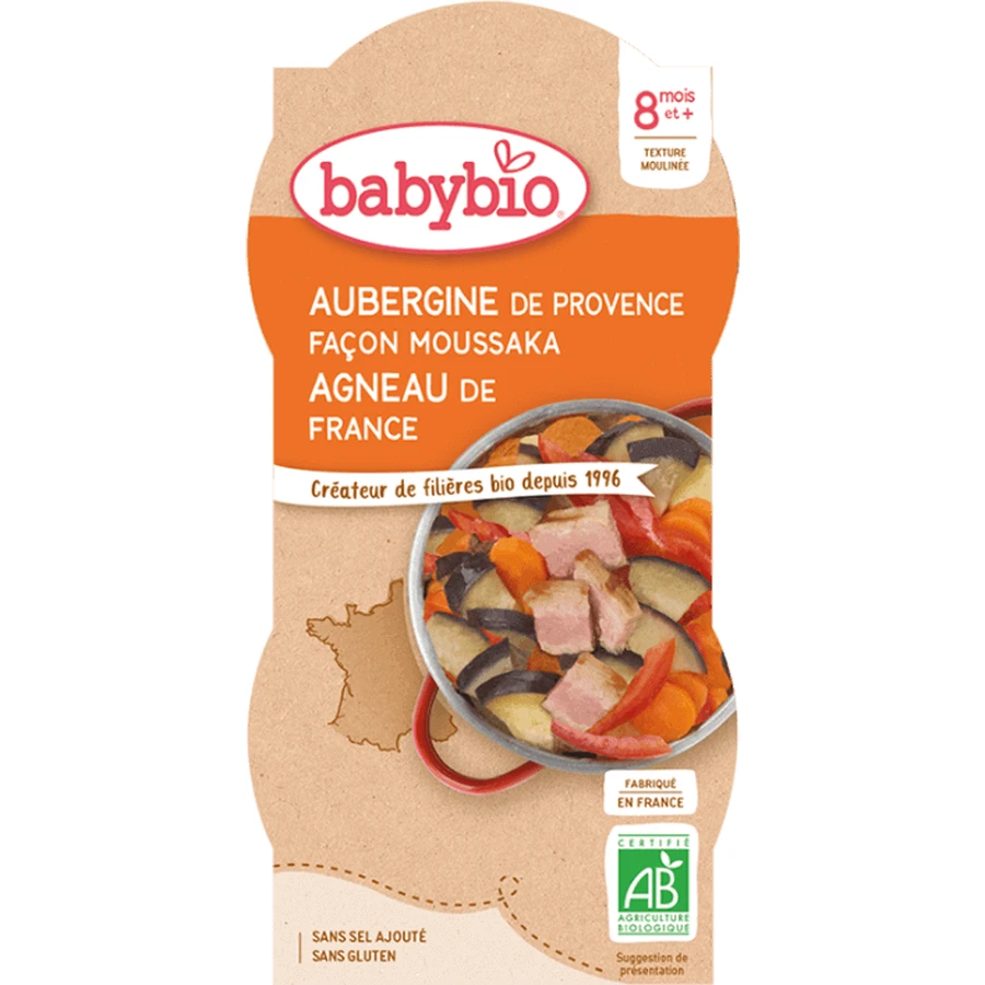 Babybio меню Бакланы в стиле Мусака с мясом ягненка 2 х 200 г: цены и характеристики