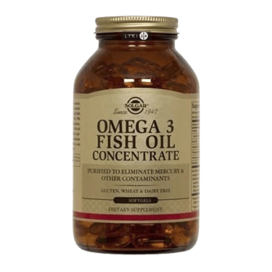 Концентрат риб'ячого жиру Solgar Omega 3 Fish Oil Concentrate капсули, №60: ціни та характеристики