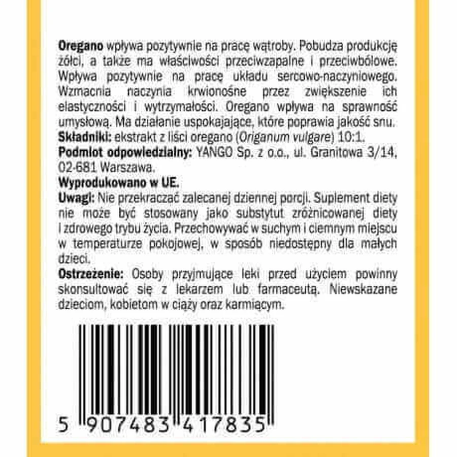 Екстракт материнки 10:1 (90 капс.) Yango: ціни та характеристики