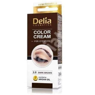 Крем для окрашивания бровей Темно-коричневый, 15 мл, Delia Cosmetic
