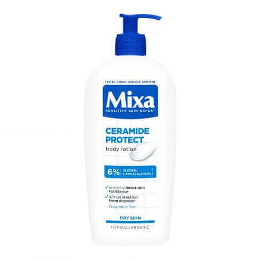 Лосьон для тела с 6% глицерина, липидами и керамидами для сухой кожи, Ceramide Protect, 400 мл, Mixa: цены и характеристики
