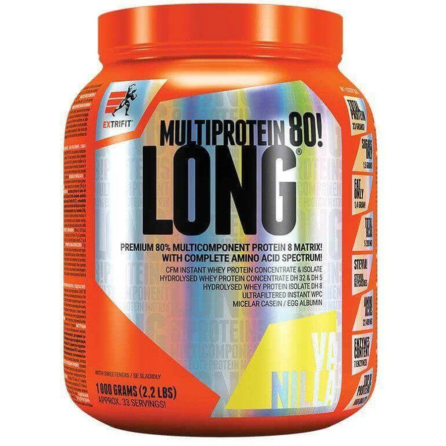 Extrifit Long 80 Мультипротеиновая ваниль 1000 г: цены и характеристики