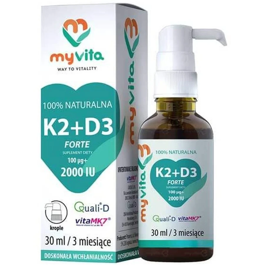 Вітамін K2+D3 Форте MyVita K2+D3 Forte краплі, 30 мл: ціни та характеристики