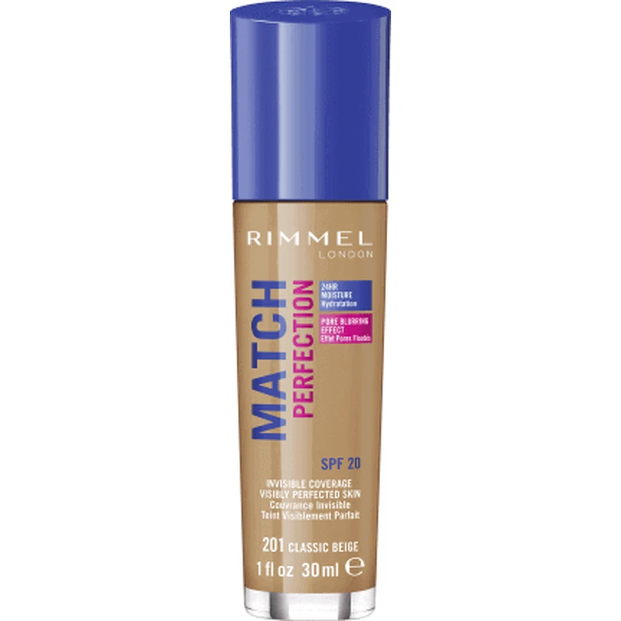 Rimmel London Foundation Match Perfection 201 Classic Классический бежевый, 1 шт.: цены и характеристики