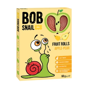 Натуральный яблочно-грушевый рулет, 60 г, Bob Snail