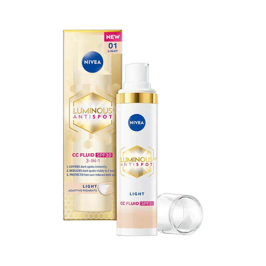 Крем-флюїд 3 в 1 CC з SPF 30 Luminous, 01 Light, 30 мл, Nivea: ціни та характеристики