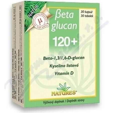 NATURES Betaglucan 120+ 1×30 cps, пищевая добавка: цены и характеристики