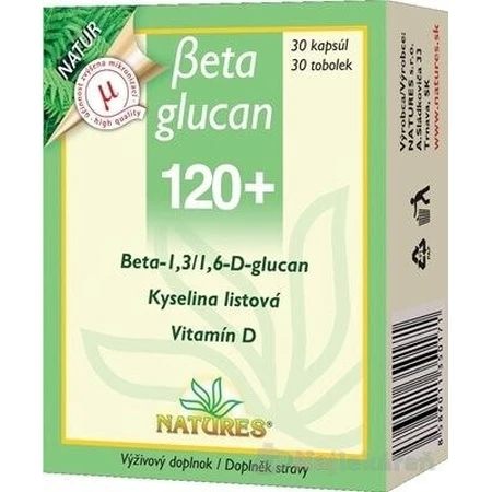 NATURES Betaglucan 120+ 1×30 cps, пищевая добавка: цены и характеристики