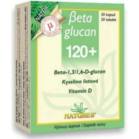 NATURES Betaglucan 120+ 1×30 cps, пищевая добавка: цены и характеристики