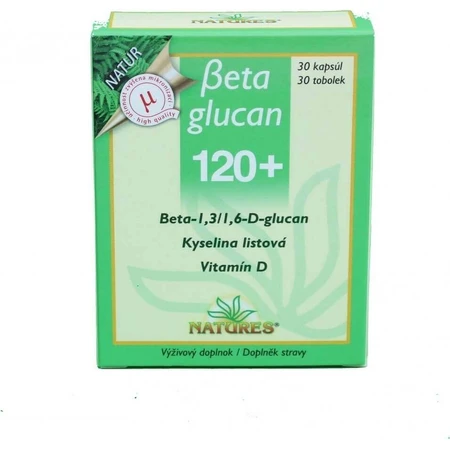 NATURES Betaglucan 120+ 1×30 cps, пищевая добавка: цены и характеристики
