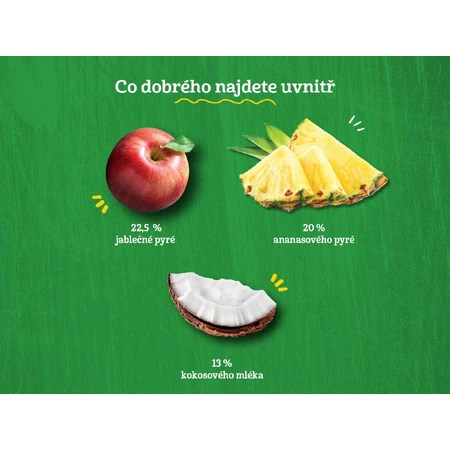 Gerber Organic 100% растительный десерт яблоко и ананас с кокосовым молоком кусочек 4 х 90 г: цены и характеристики